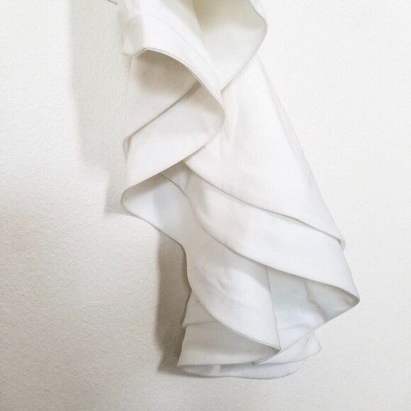 NWT Lovers + Friends Interstellar Gown Asymmetric Ruffled Maxi Dress White Small - Picture 8 of 11